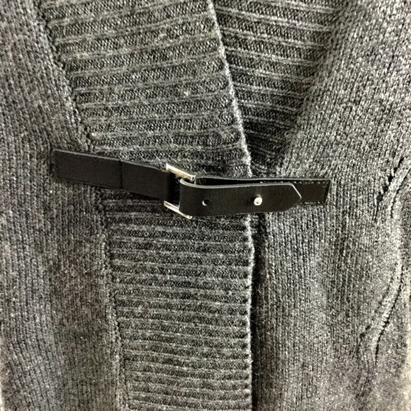 ELLIOTT Lauren Gray Silk and Cashmere Open Knit Cardigan Sweater Size S - Picture 3 of 8